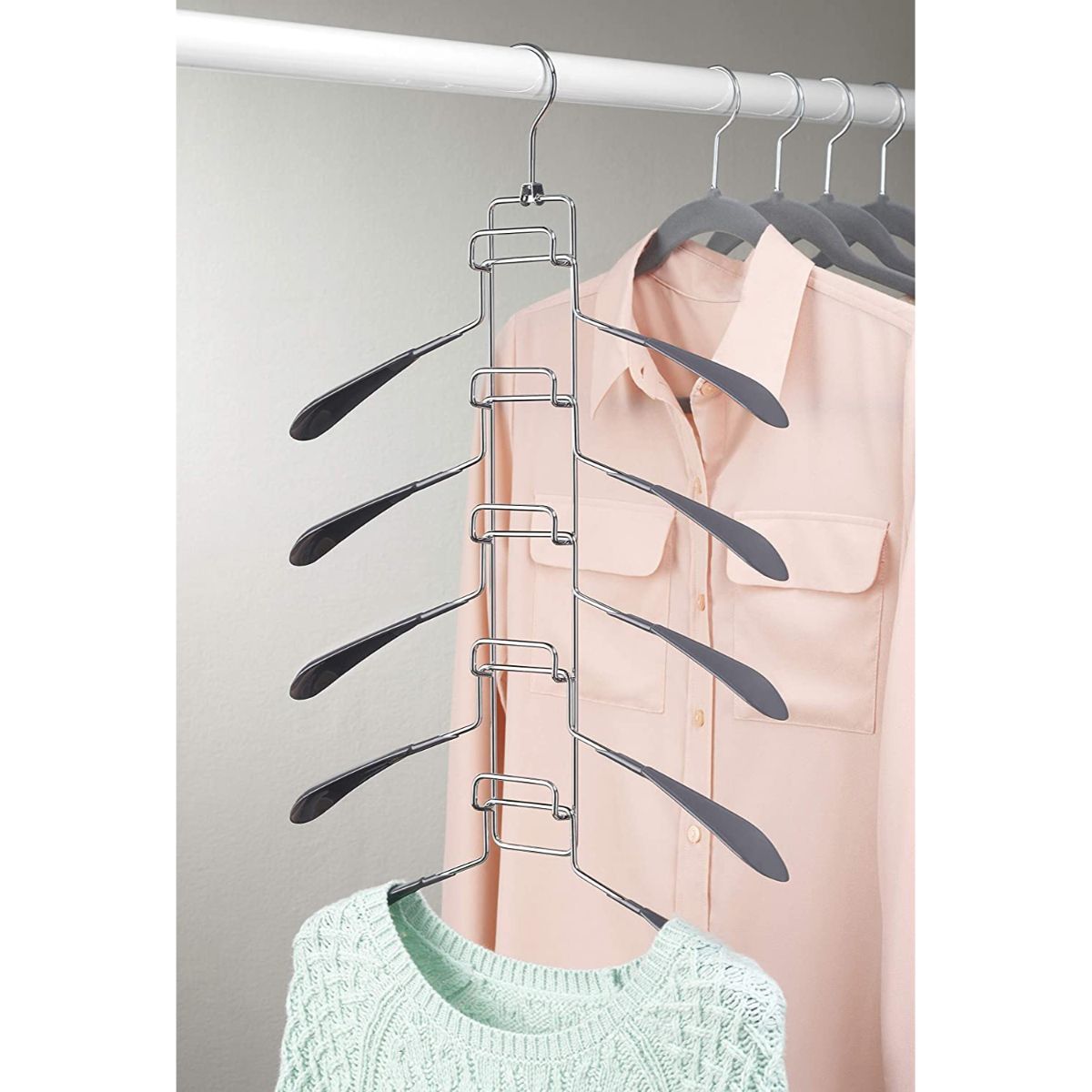 WHITMOR - Colgador de camisas 5 niveles Whitmor