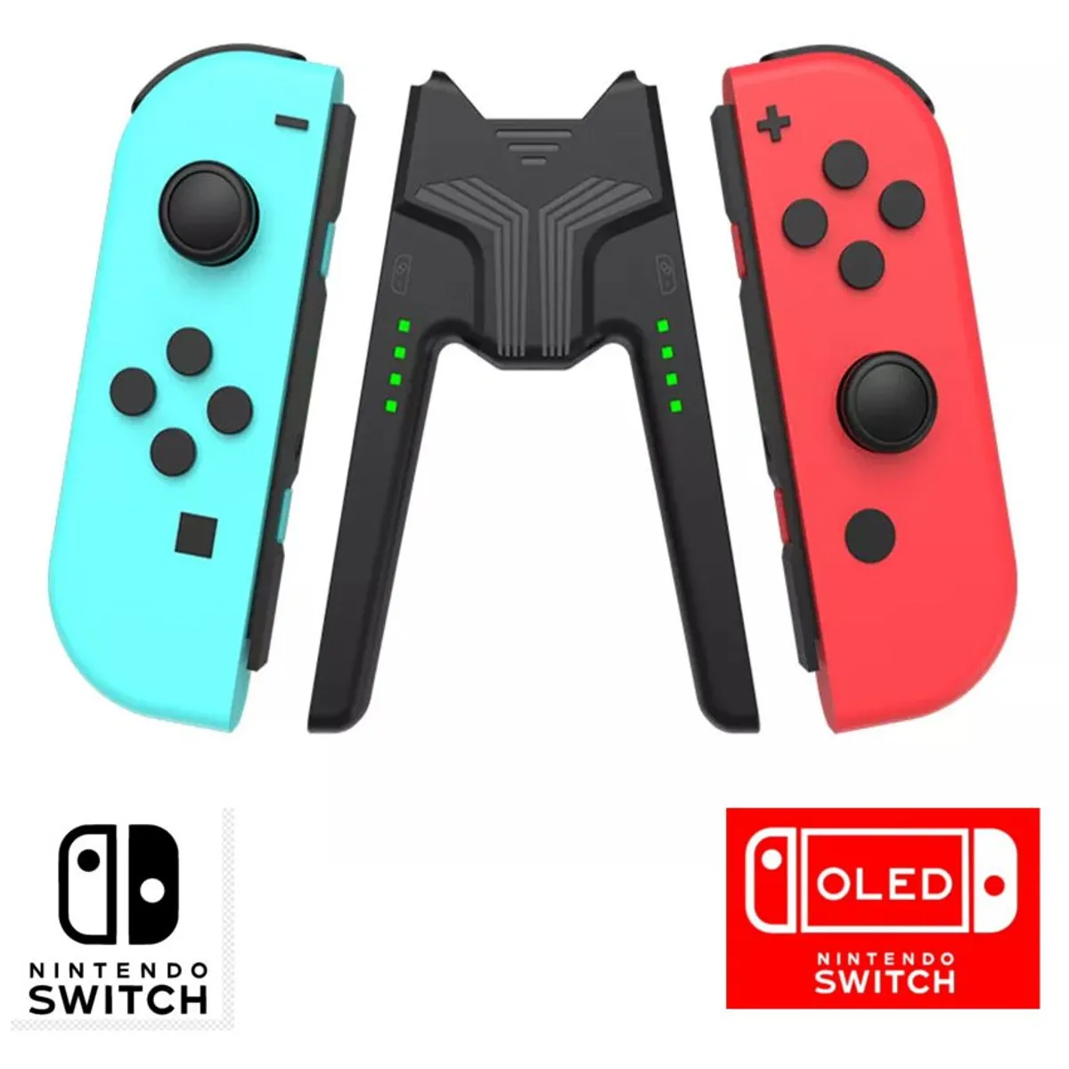 GENERICO - Cargador + Stand Grip Usb C Soporte Stand Joyscon Joy Con Nintendo Switch  Oled