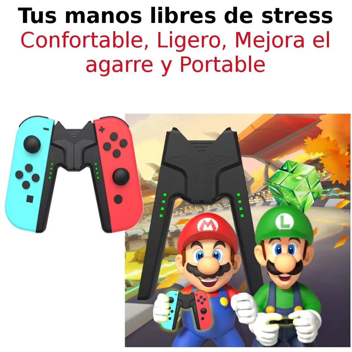 GENERICO - Cargador + Stand Grip Usb C Soporte Stand Joyscon Joy Con Nintendo Switch  Oled