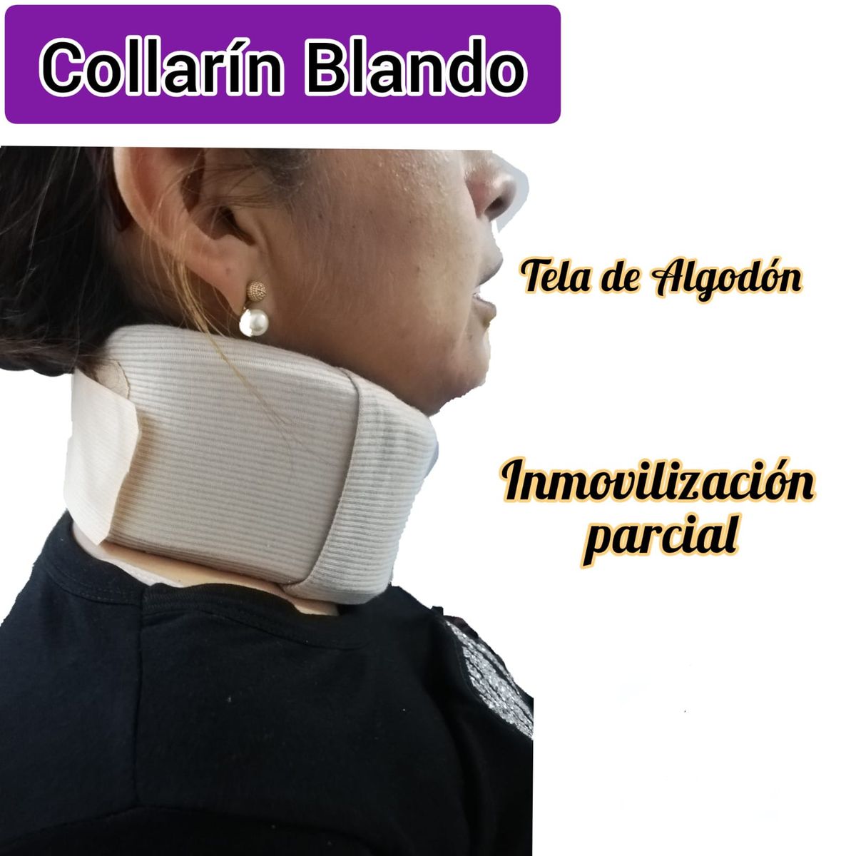 GENERICO - Collarín Cervical Blando Color Beige Talla L