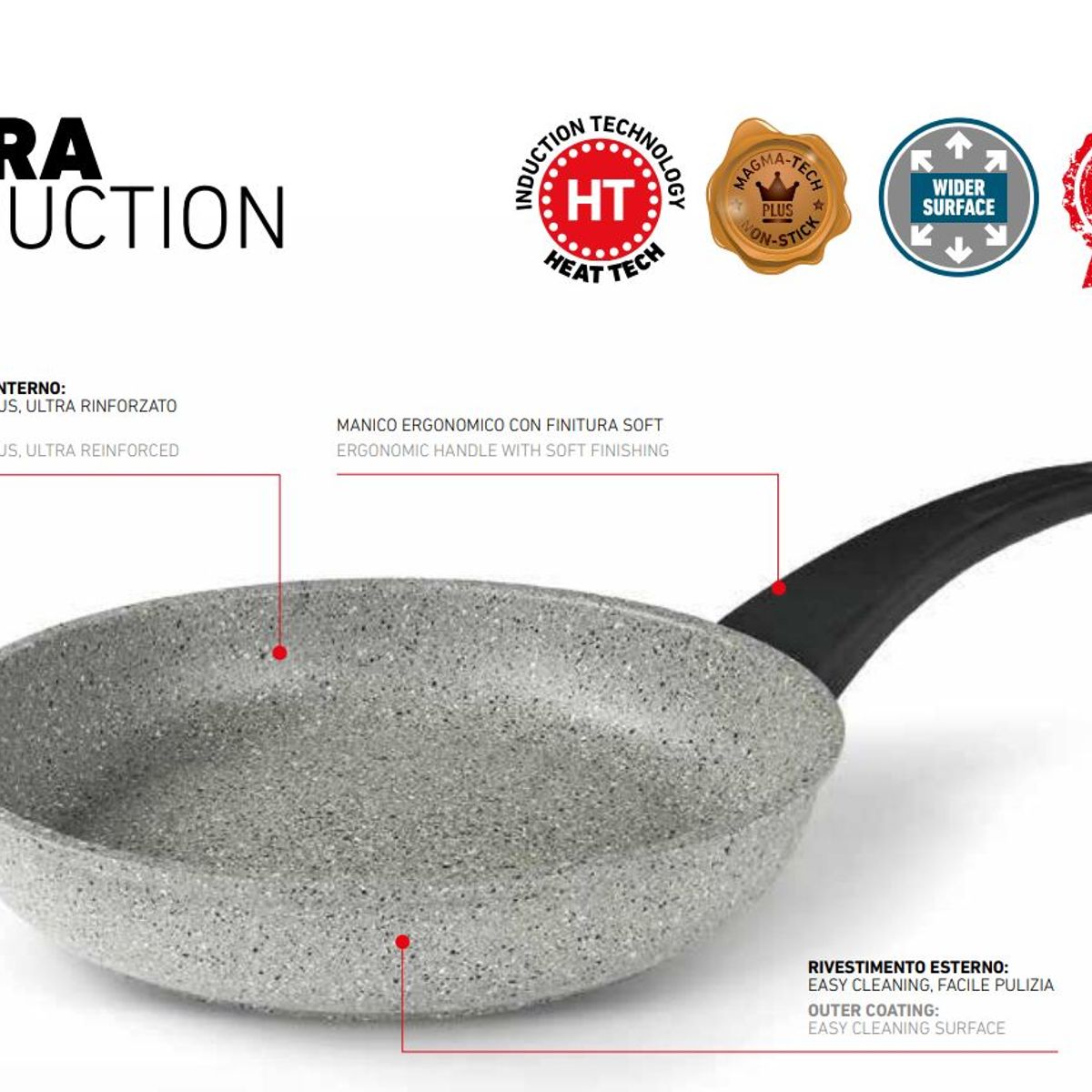 LA ITALIANA - Sarten Italiana Wok GRANITO 28 cm Para INDUCCION