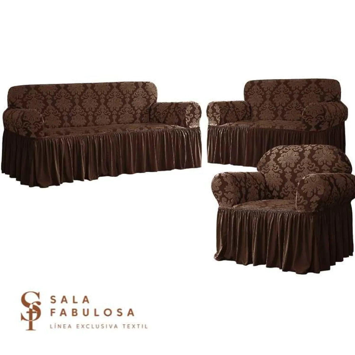 SALA FABULOSA - Funda de mueble labrado 321 Sala fabulosa - Color Chocolate