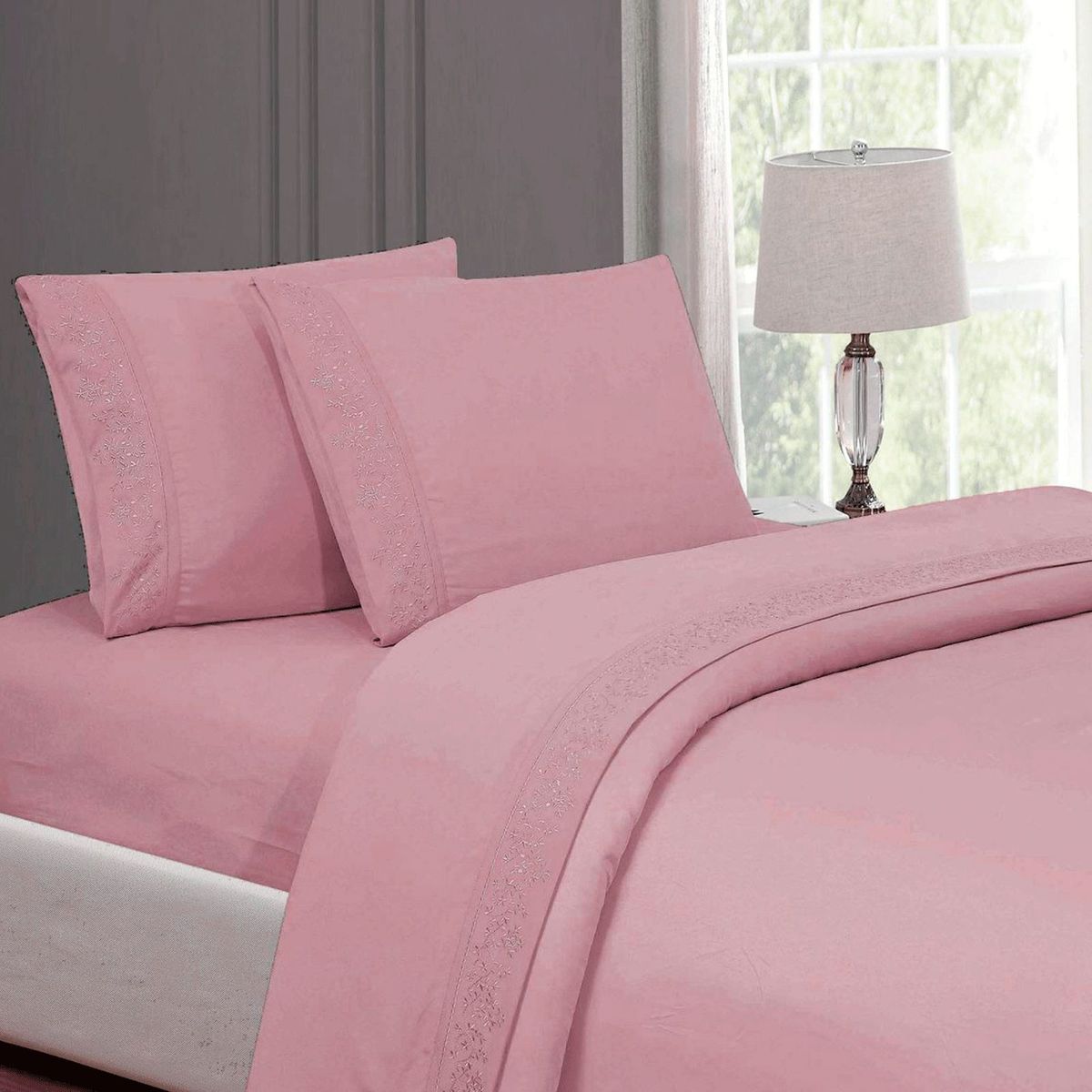 CASATEX - Juego de Sábanas  100%Algodón KING - ROSA