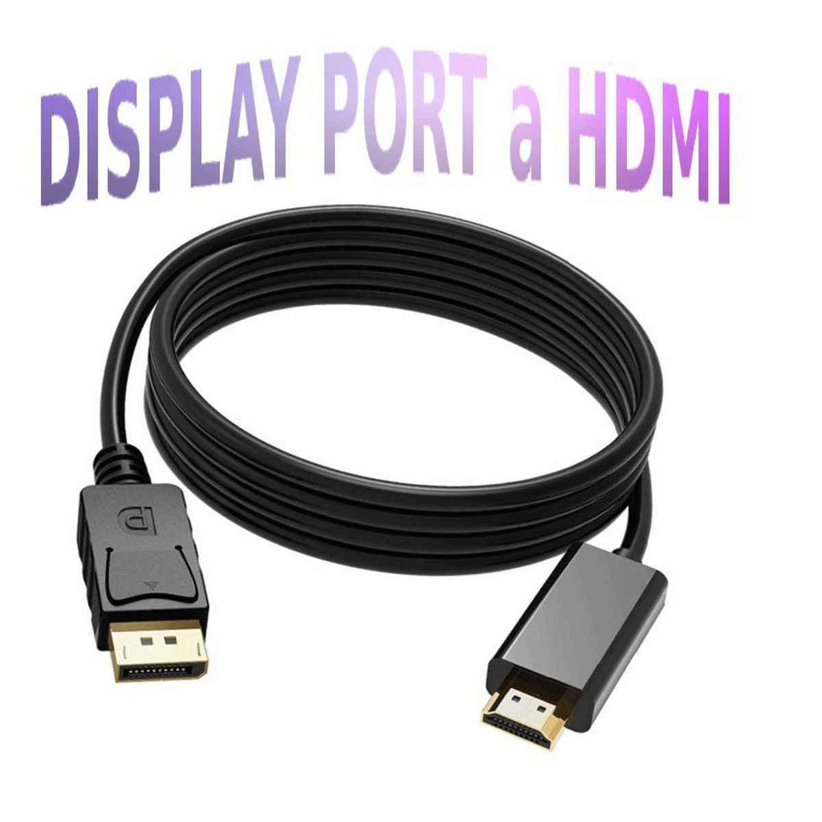 GENERICO - 2 en 1: cable adaptador display port a hdmi 1.8m 1080p dp