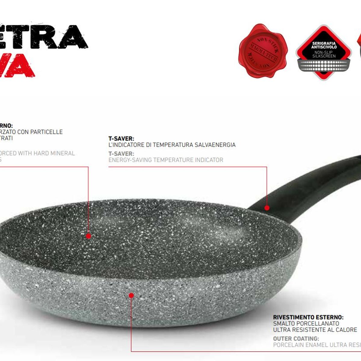 LA ITALIANA - Sarten Italiana Pietra Viva Honda 22cm Original