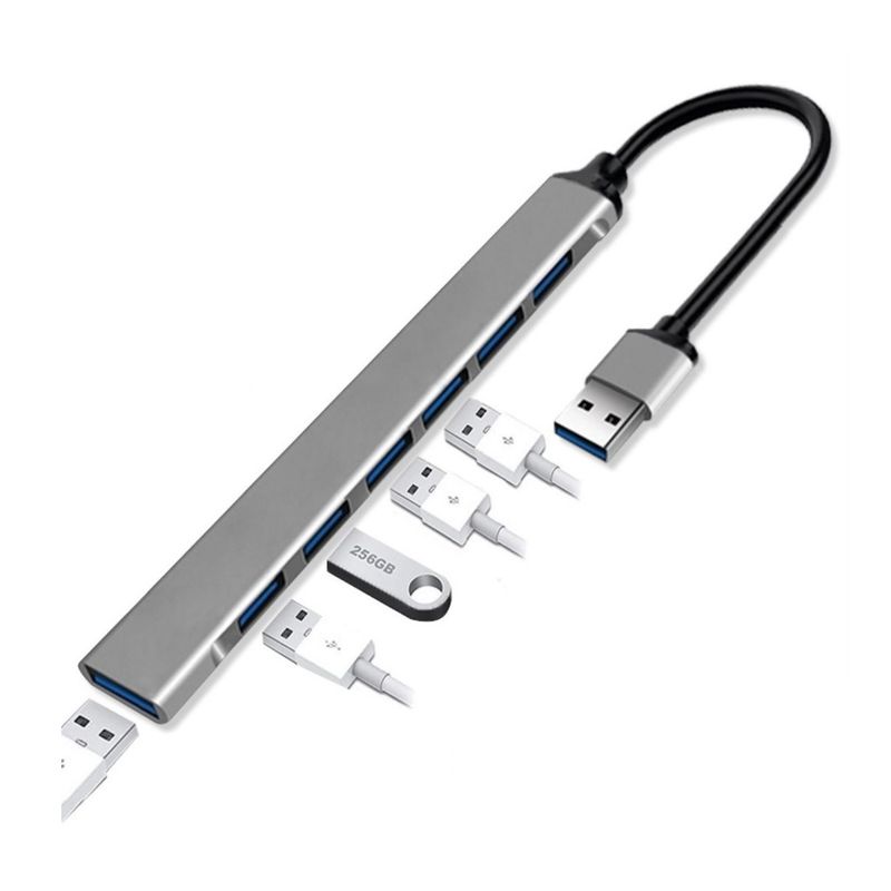OEM - HUB USB 7 Puertos USB 3.0 de ALUMINIO para PC, Laptop y Android
