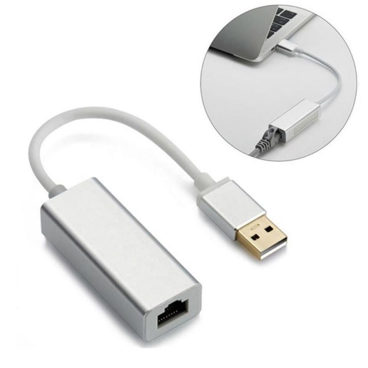 OEM - Adaptador de Red Tipo USB a Rj45 Para Windows Mac - ALUMINIO