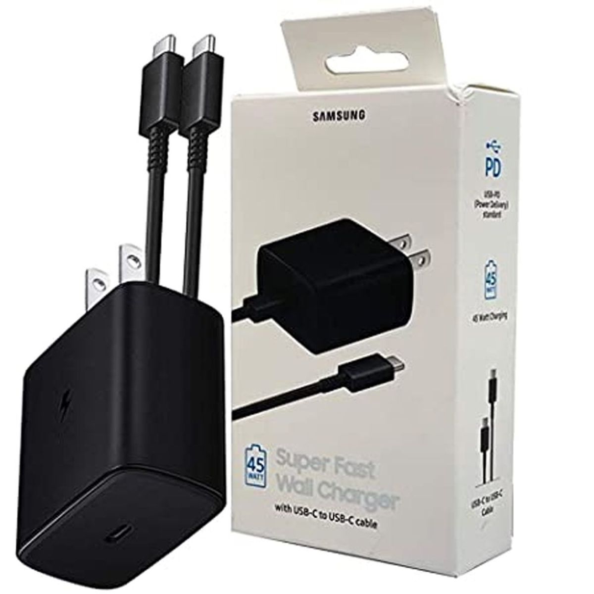 SAMSUNG - Cargador Samsung 45w Galaxy Note 22, Note 22 Ultra Negro