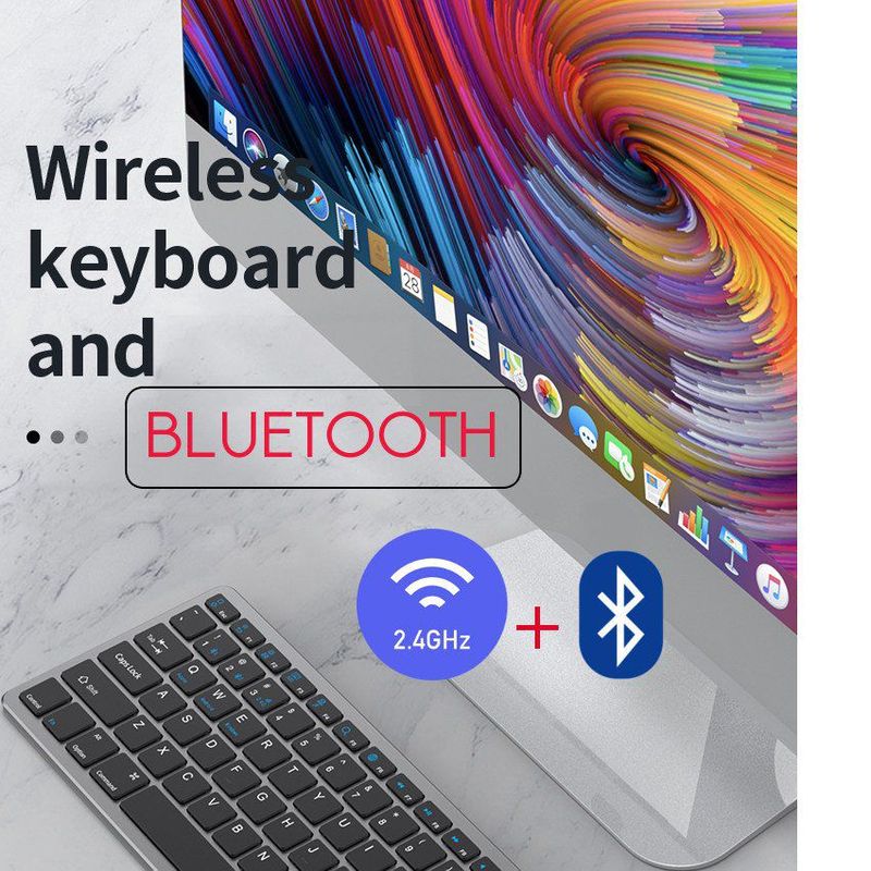 GENERICO - Teclado inalambrico conexion bluetooth  24g wireless mac smart tv