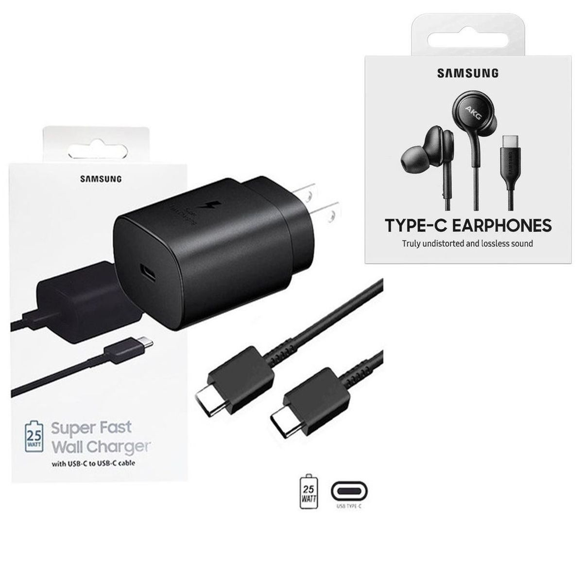 SAMSUNG - Cargador 25W  Audífono Akg Tipo-c Samsung S21 S21 Plus