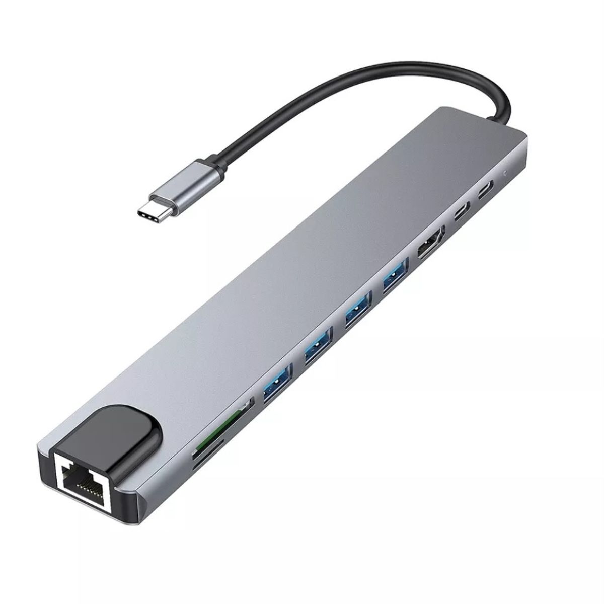 OEM - Adaptador Hub 10 en 1 Tipo C  HDMI /RJ45 /USB 3,0 /Tarjeta SD -TF/ 87W