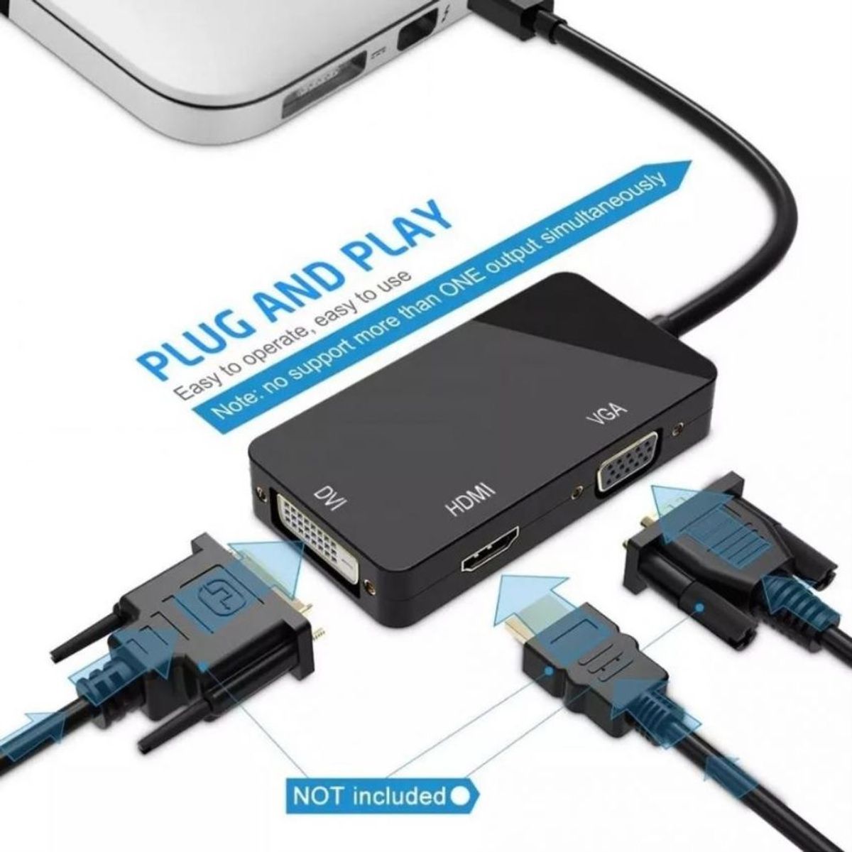 OEM - Convertidor 3 en 1 Thunderbolt Mini Displayport a Hdmi Vga Dvi