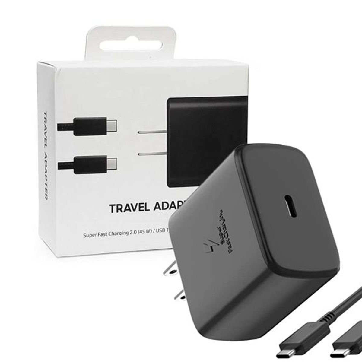 GENERICO - Cargador 45w USB-C para Samsung Carga Rápida Negro