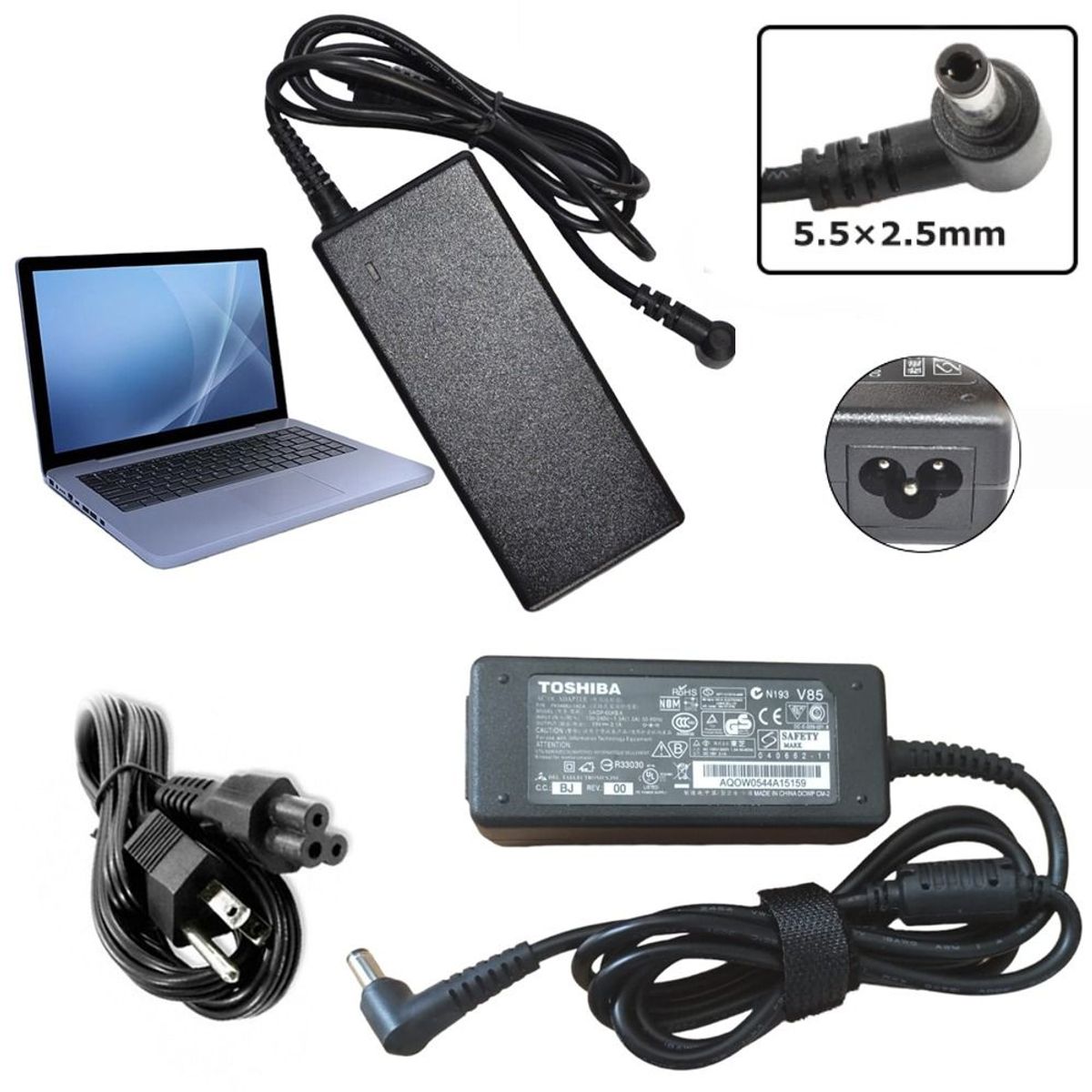 GENERICO - Cargador Genérico Laptop Toshiba 19V 21A 40w 55x25mm