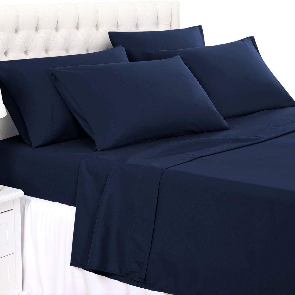 ARLIN TEXTIL - Sábanas Arlin Textil 2 Plz Azul Marino Microfibra 150 Hilos