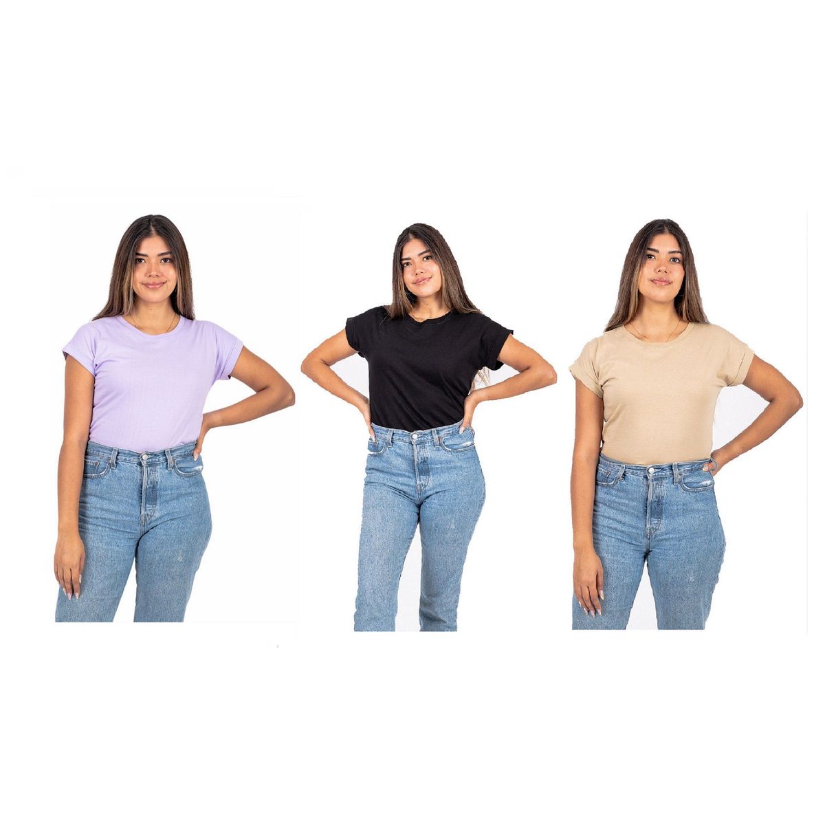 PYT - Pack x3 Polo Algodón Básico Mujer