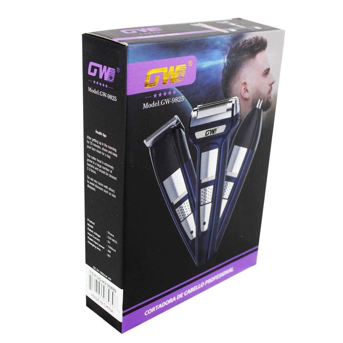 GENERICO - Maquina Afeitadora Rasuradora Gwb 3 En 1 Cabello,nariz,barba