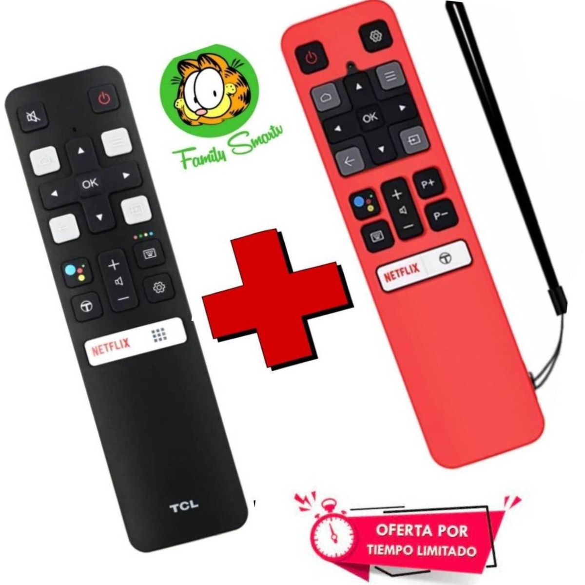 UNIVERSAL - Control Tcl Smart Modelo RC802V  Funda Roja Cerrada