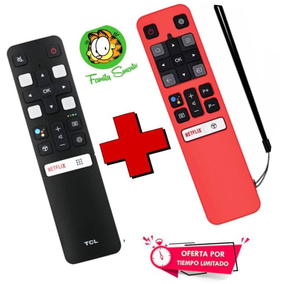 UNIVERSAL - Control Tcl Smart Modelo RC802V  Funda Roja Cerrada
