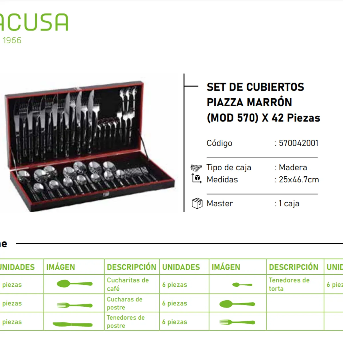 FACUSA - Set de Cubiertos Facusa de 42 piezas- Original Facusa