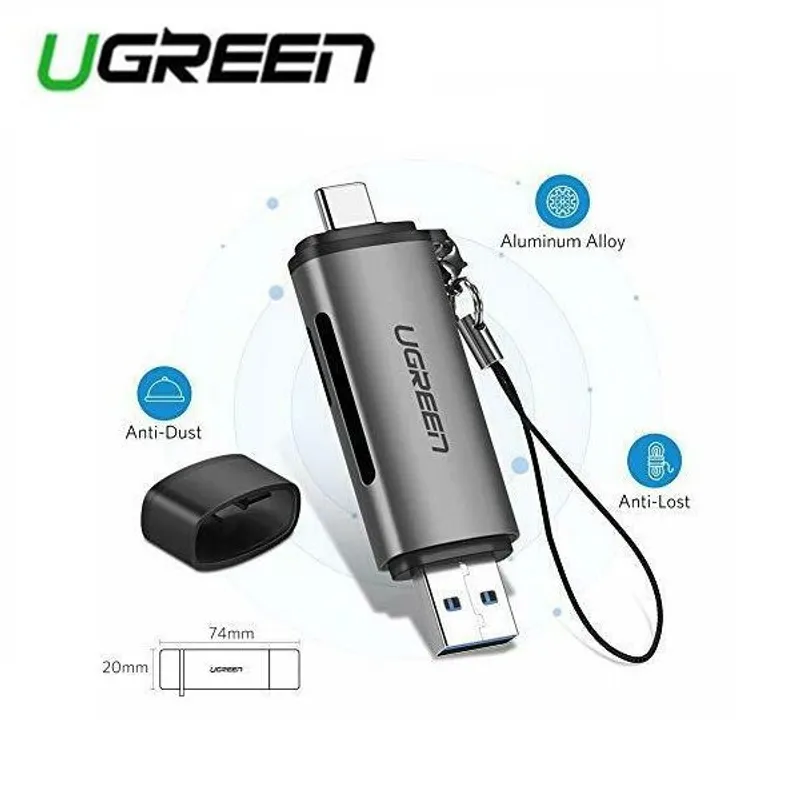 UGREEN - Lector de Tarjetas Sd/ Micro Sd Otg Usb 3.0 y Tipo C Ugreen