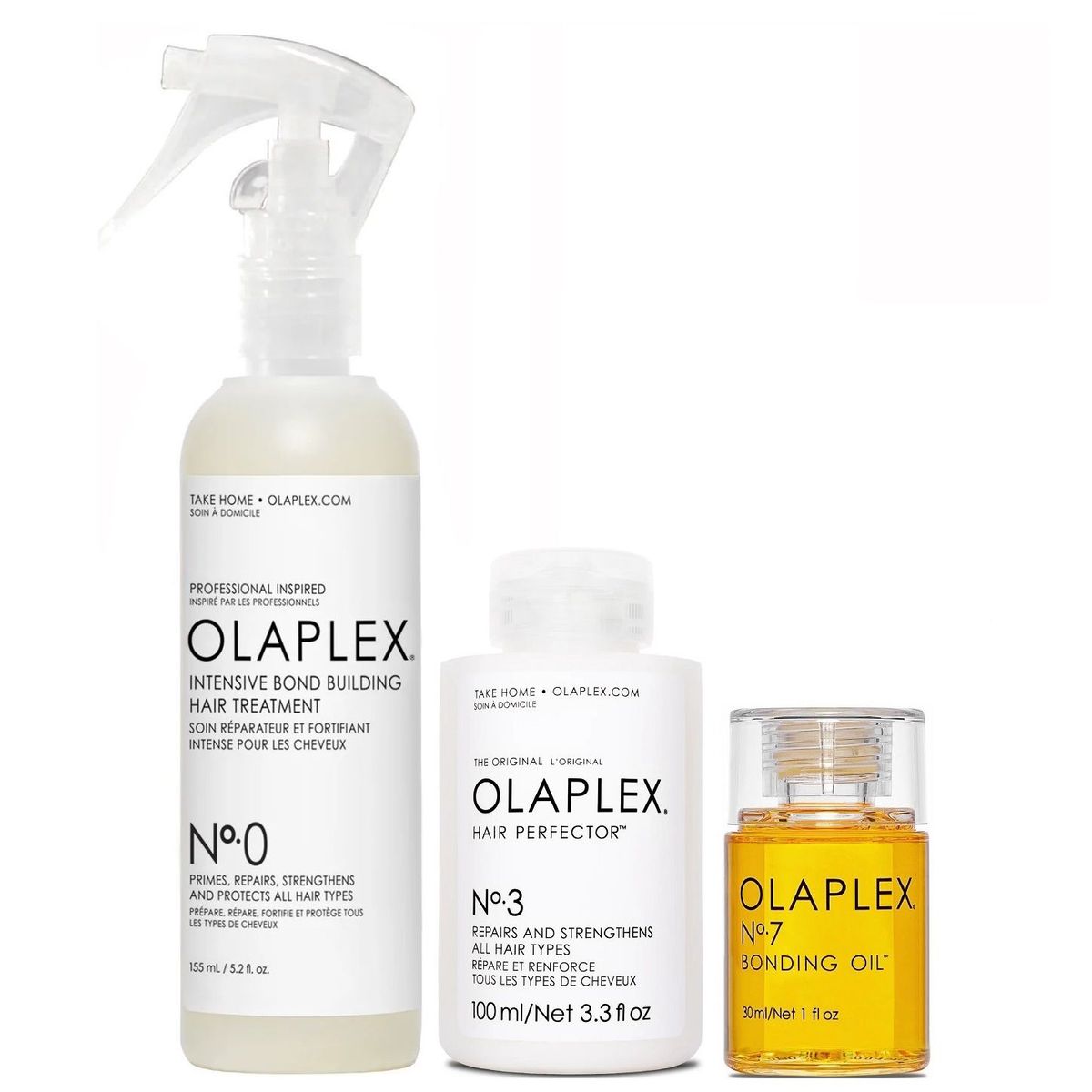 OLAPLEX - Olaplex N°0 + N°3 + N°7 Tratamiento Reparador Intensivo