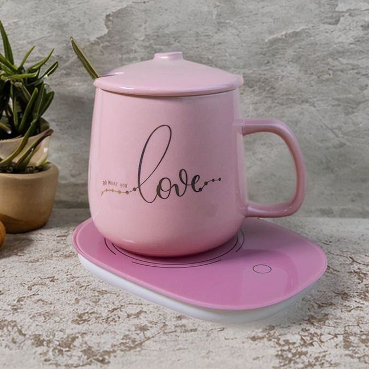 GENERICO - Tasa inteligente Inalámbrico Mugs Café Té Mate Rosado