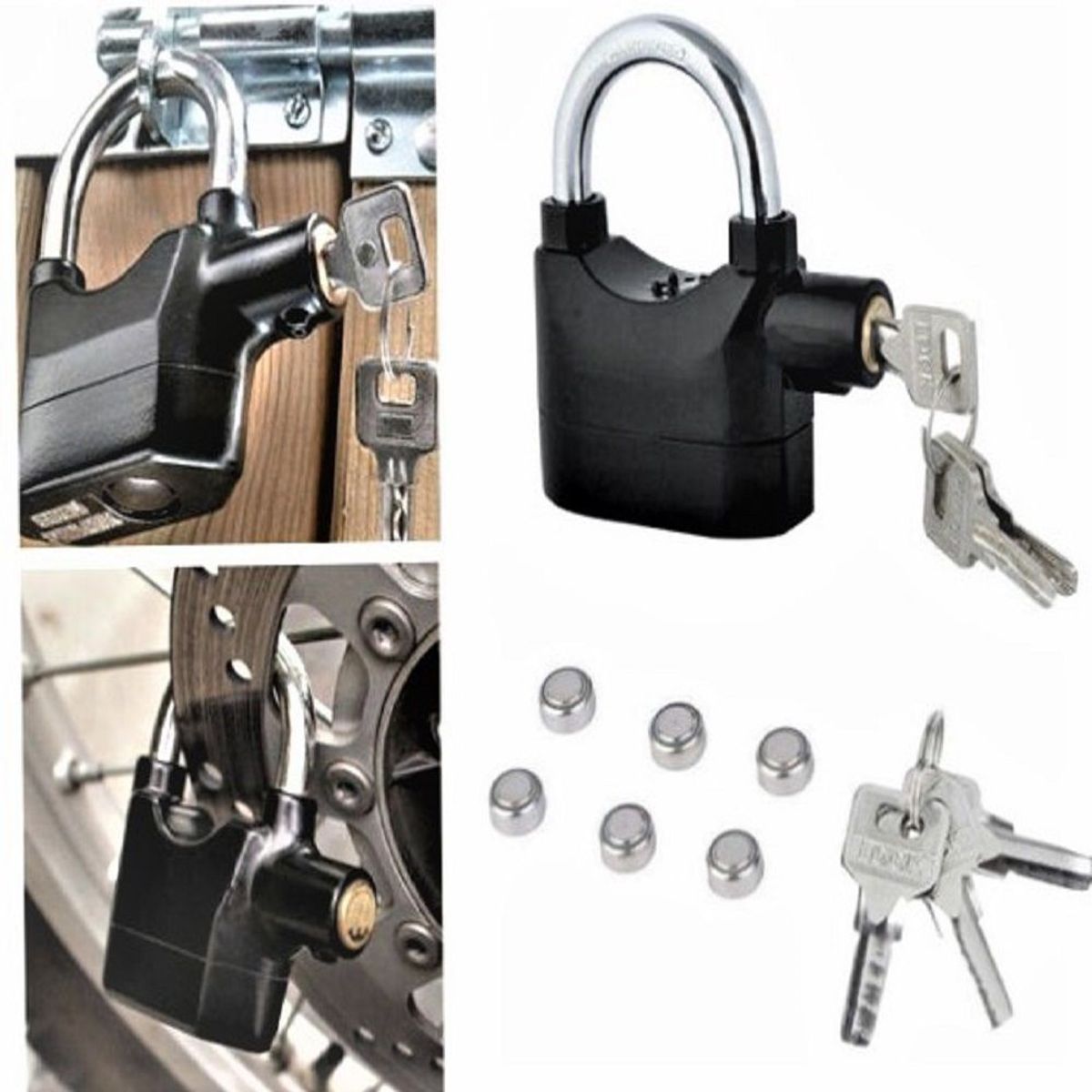 GENERICO - Candado de Seguridad Con Alarma Moto Bicicletas  Puertas