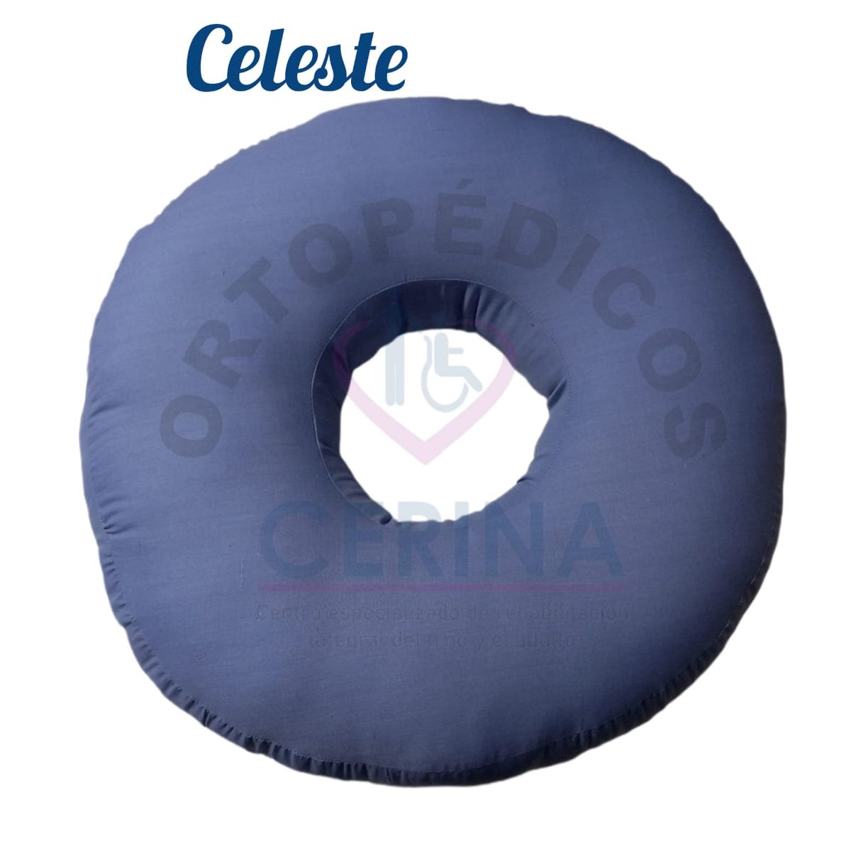 GENERICO - Cojin Rodete Ortopédico para Asiento Tamaño Jumbo Sin funda Celeste