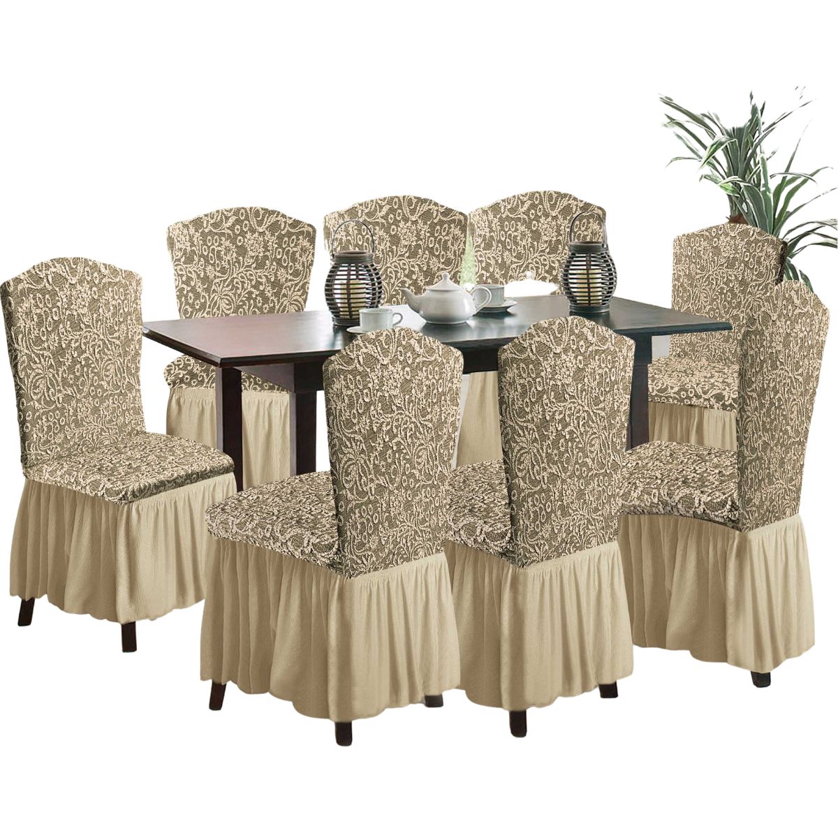 SALA FABULOSA - Funda de silla 8 piezas Sala fabulosa - Maíz - Alto relieve espiral