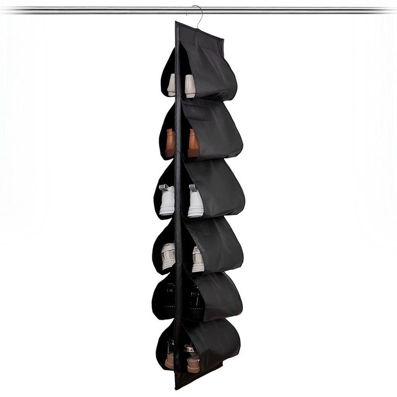 MINARI - Colgador de Zapatos para Closet Organizador de Armario Negro 019C