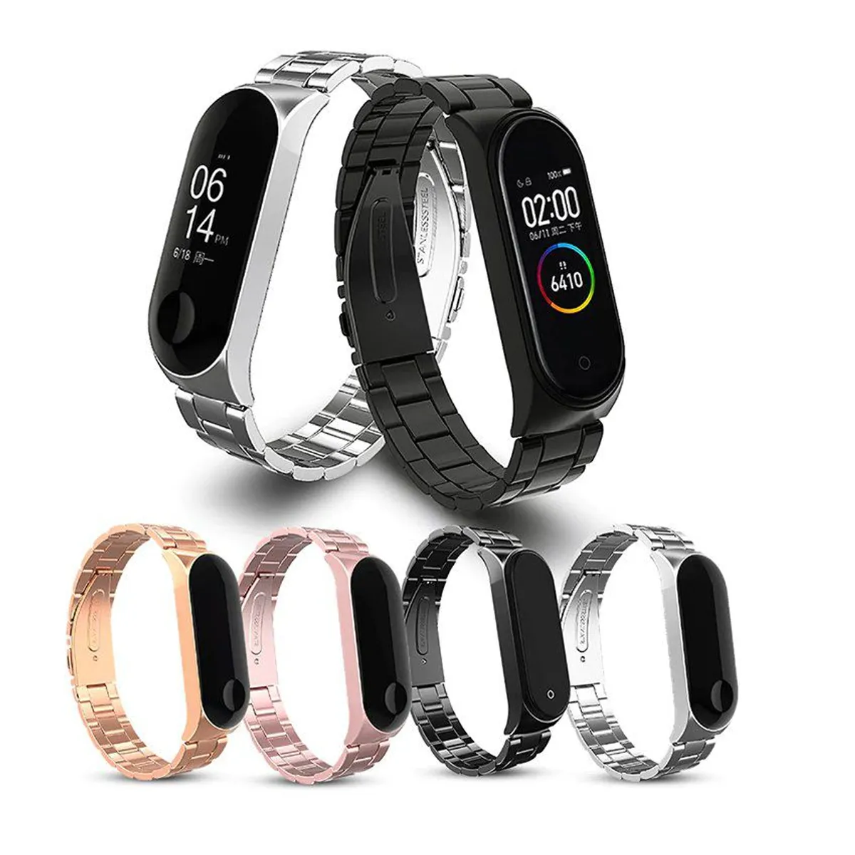 GENERICO - Sport correa elegante acero p' xiaomi mi band 6 mi band 5 mi band 4 3