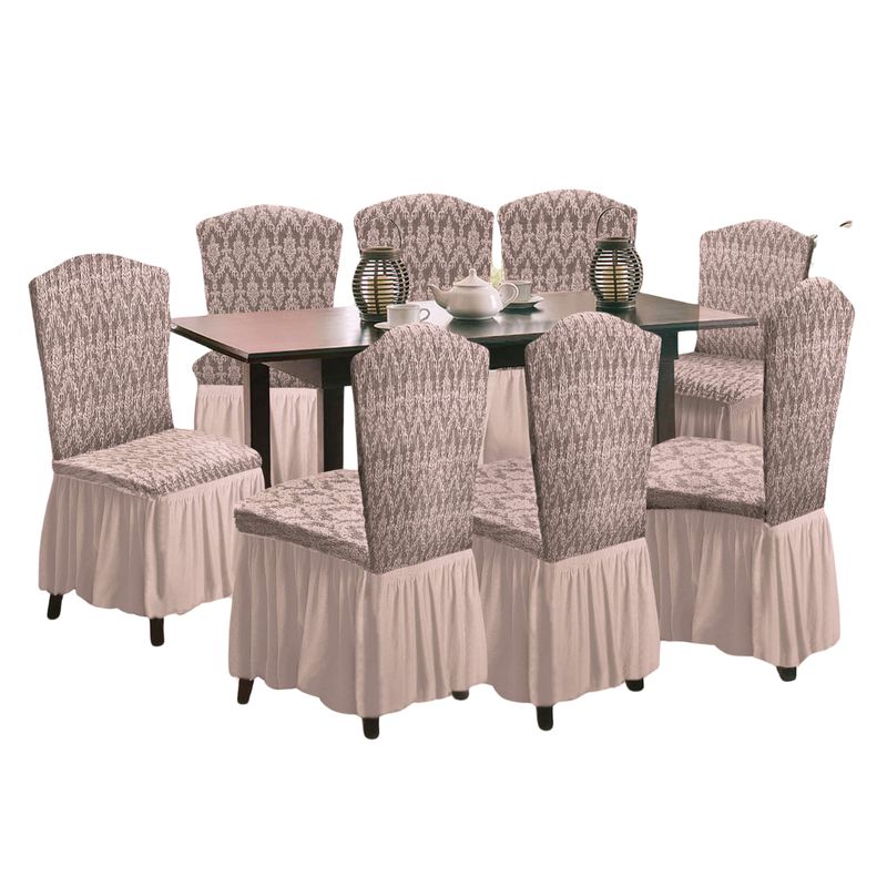 SALA FABULOSA - Funda de silla 8 piezas Sala fabulosa - Gris - Alto relieve diamante