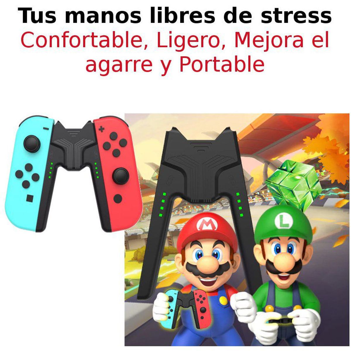 GENERICO - 2 en 1: Mando Soporte Cargador Estacion Agarre Nintendo Switch / Oled Aolim®