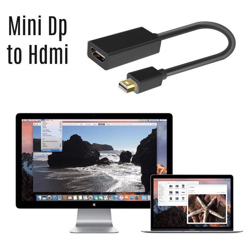 GENERICO - Cable adaptador dp mini display port a hdmi mac laptop thunderbolt