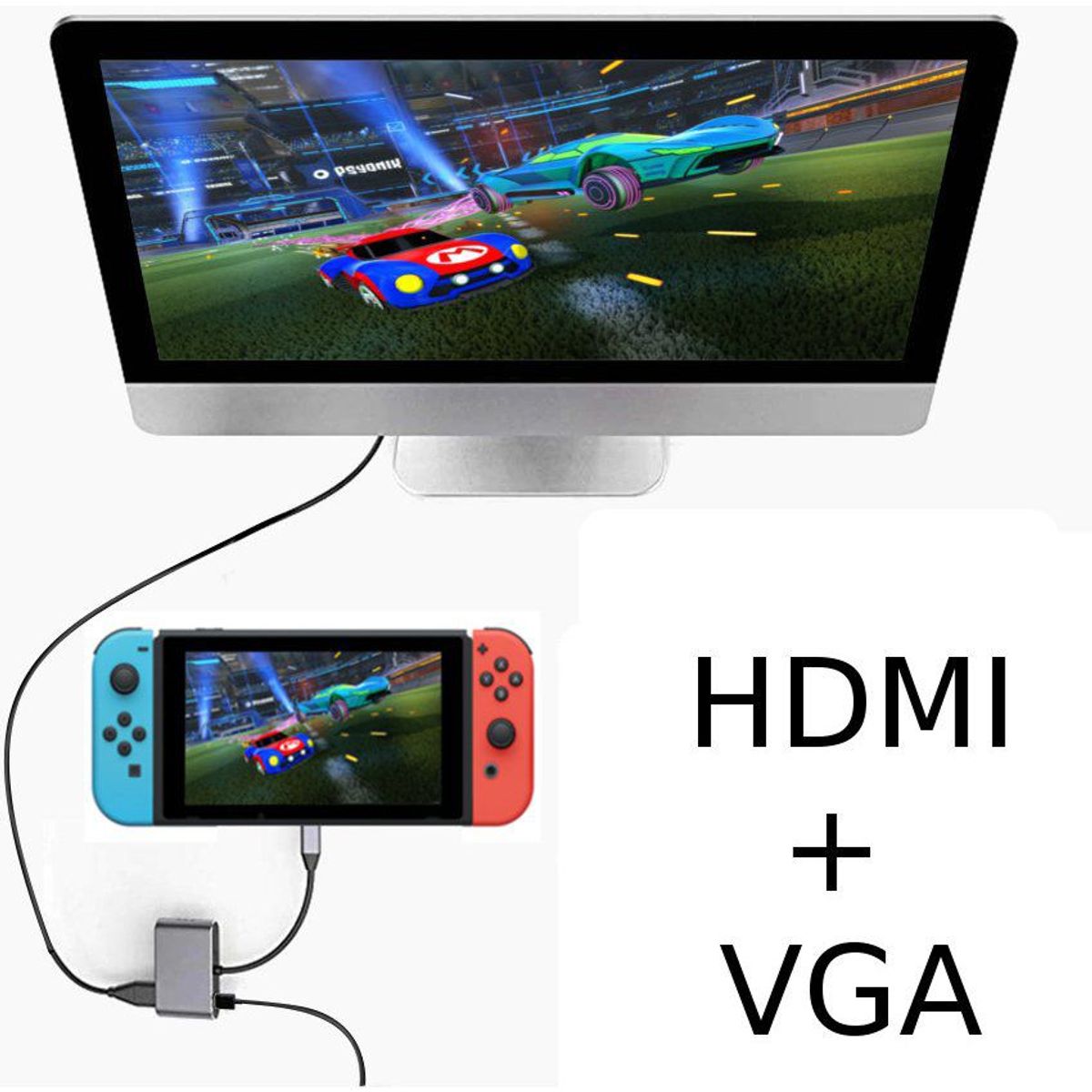GENERICO - Adaptador usb c hdmi vga nintendo switch switch oled tv o monitorusb