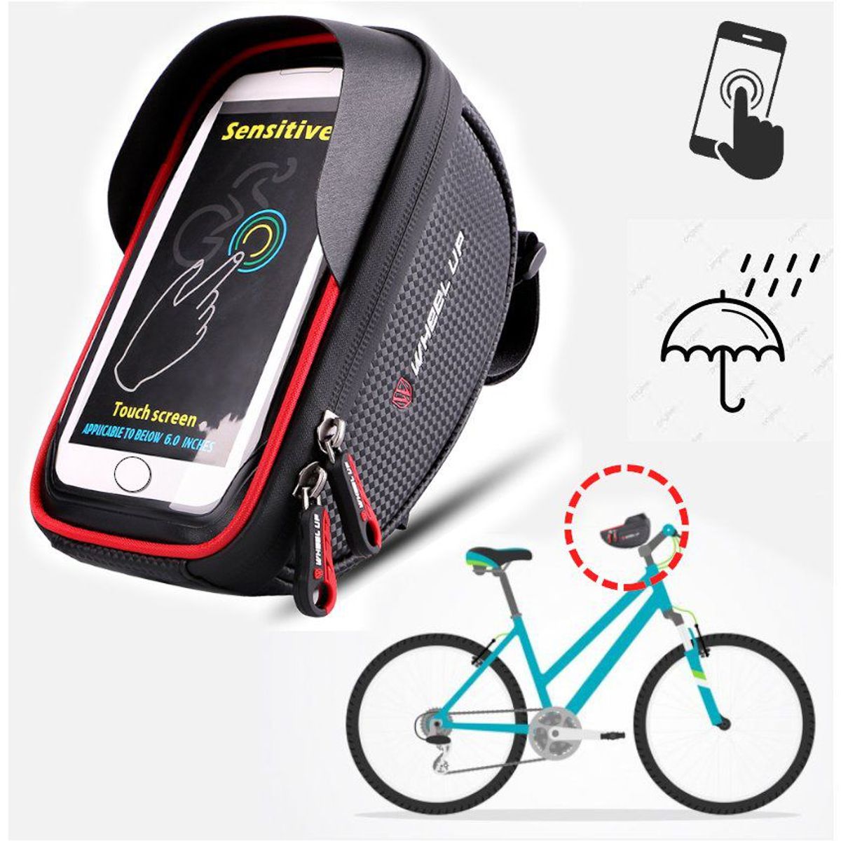 GENERICO - Case funda protector touch celular bicicleta moto ciclismo impermeable