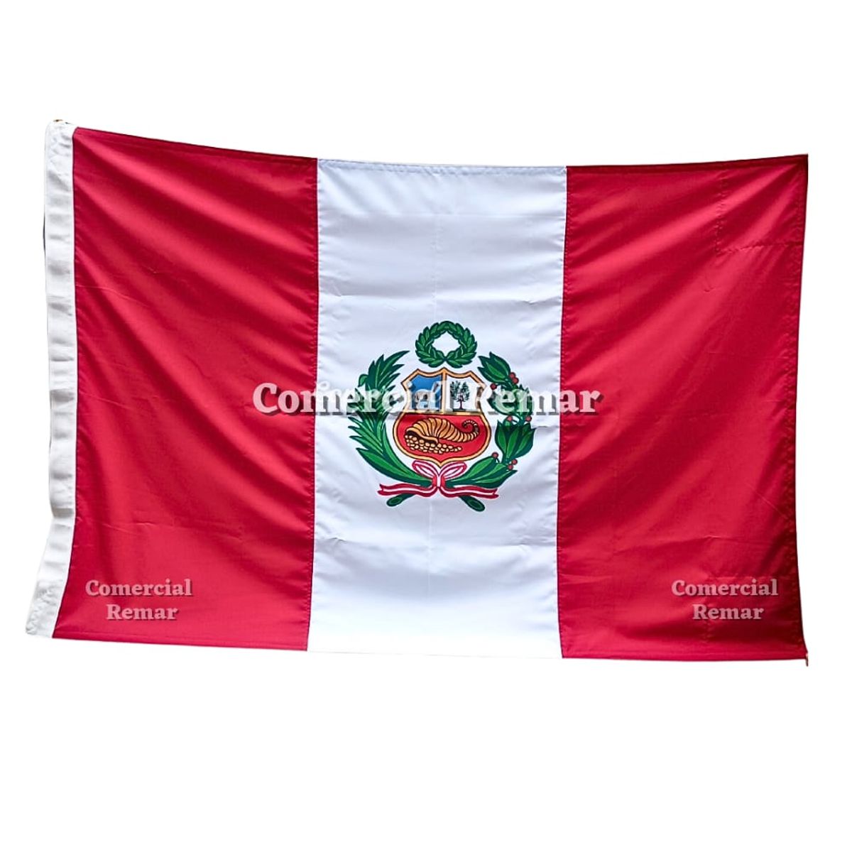 PERU - Bandera de Peru 3x2m para Izar Pabellón Nacional Con Escudo