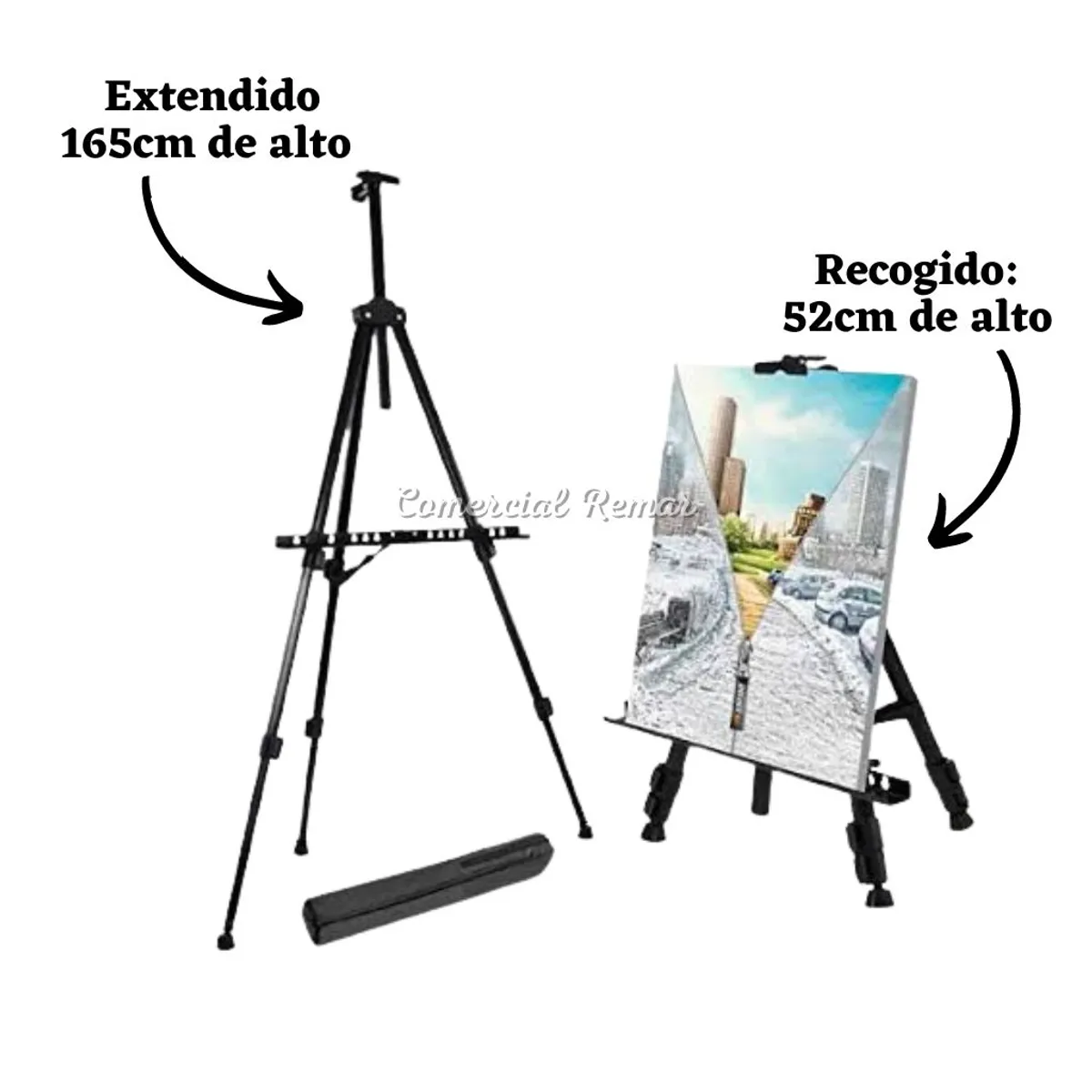 GENERICO - Caballete de Aluminio Tripode Plegable para Pizarra o Cuadro