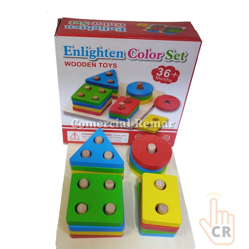 GENERICO - Juego Didáctico Plantado de Madera Encaje 4 Columnas