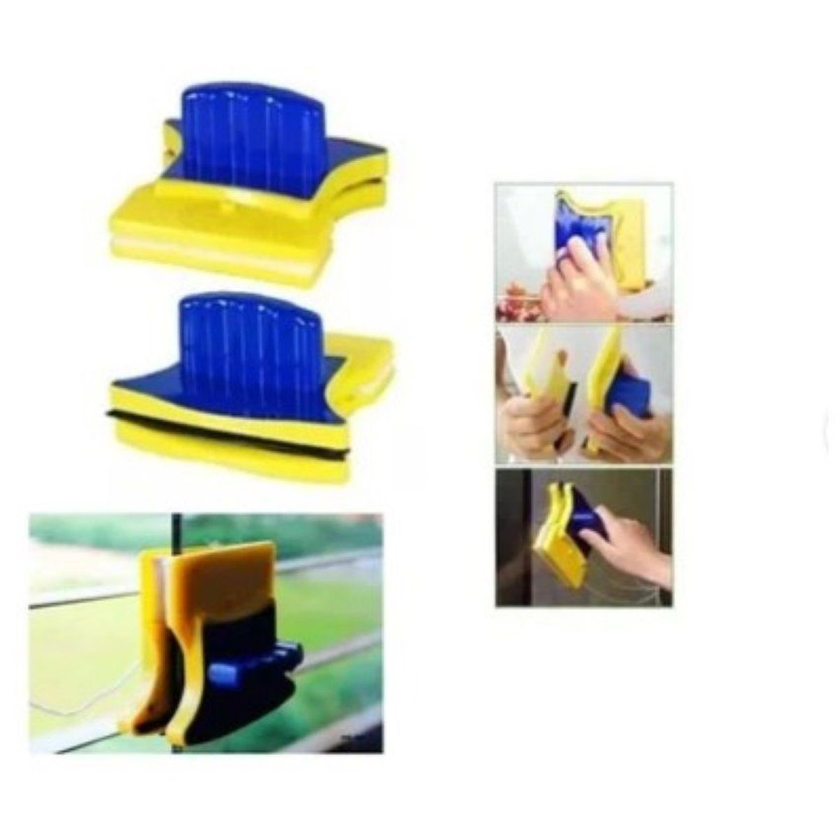 GENERICO - Limpiador de vidrio magnetico aziul