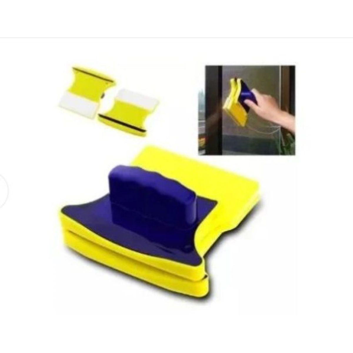 GENERICO - Limpiador de vidrio magnetico aziul