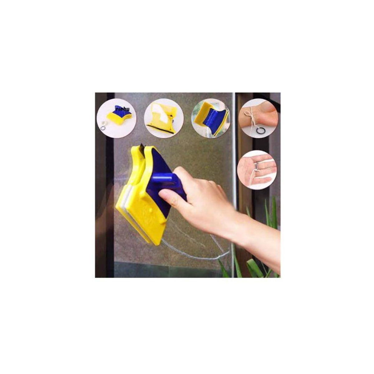 GENERICO - Limpia vidrio magnetico aziul