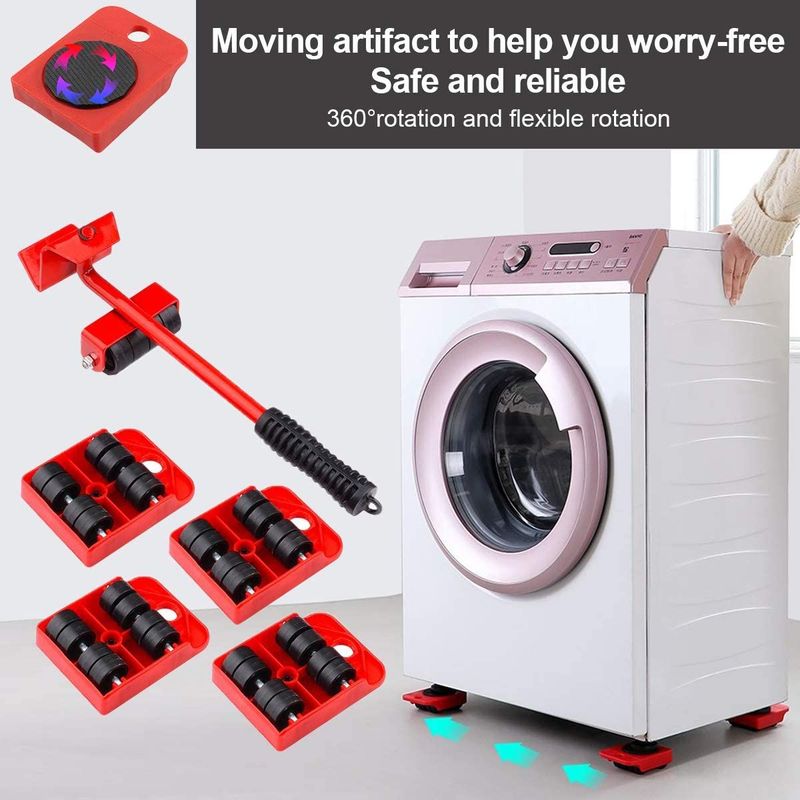 GENERICO - Base Ajustable Kit 4 Ruedas Mover Muebles Lavadora