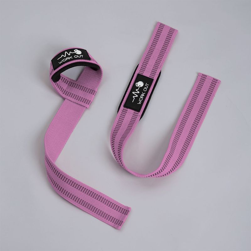 WORK OUT - STRAPS PARA LEVANTAR PESAS - GIMNASIO - ROSADO