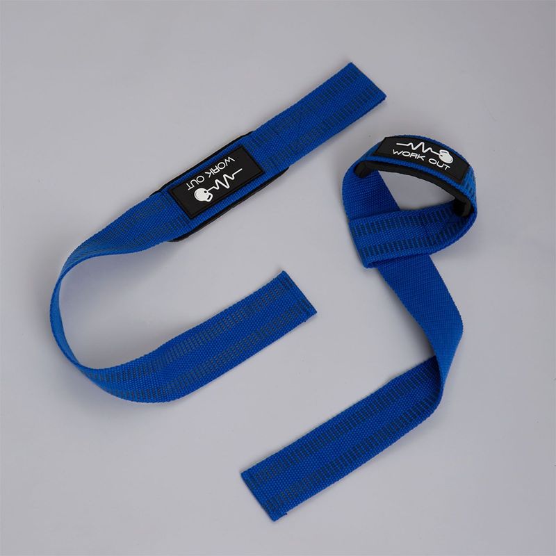 WORK OUT - STRAPS PARA LEVANTAR PESAS - GIMNASIO - AZUL