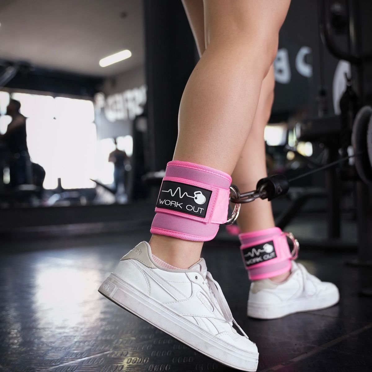 WORK OUT - CORREA O TOBILLERA PARA POLEA GIMNASIO - ROSADA