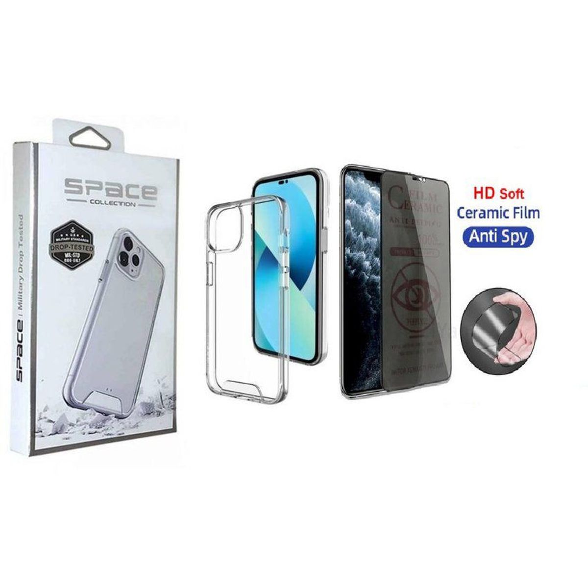 CASE - Case space iphone 14 collection cover + mica ceramica anti espia