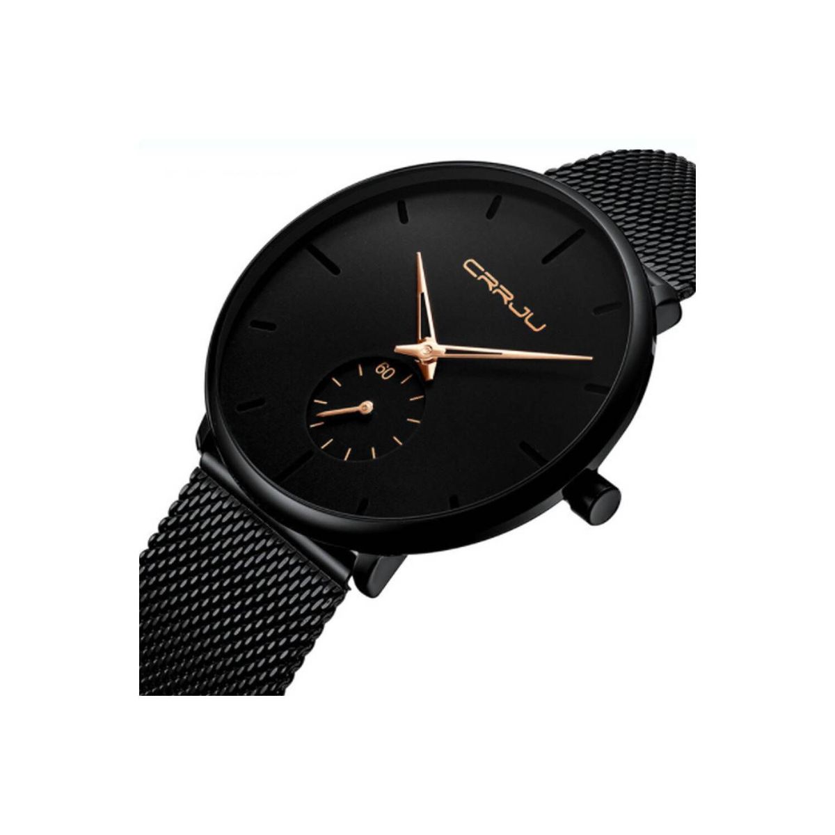 CRRJU - RELOJ NEGRO CASUAL ELEGANTE HOMBRE DOR122