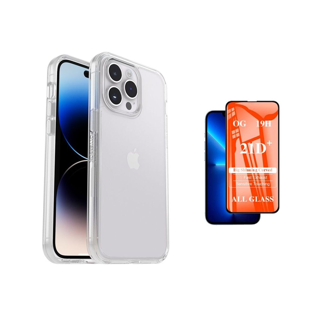 OTTERBOX - Case Otterbox Symmetry iPhone 14 Pro Max Y Vidrio Templado Transparente